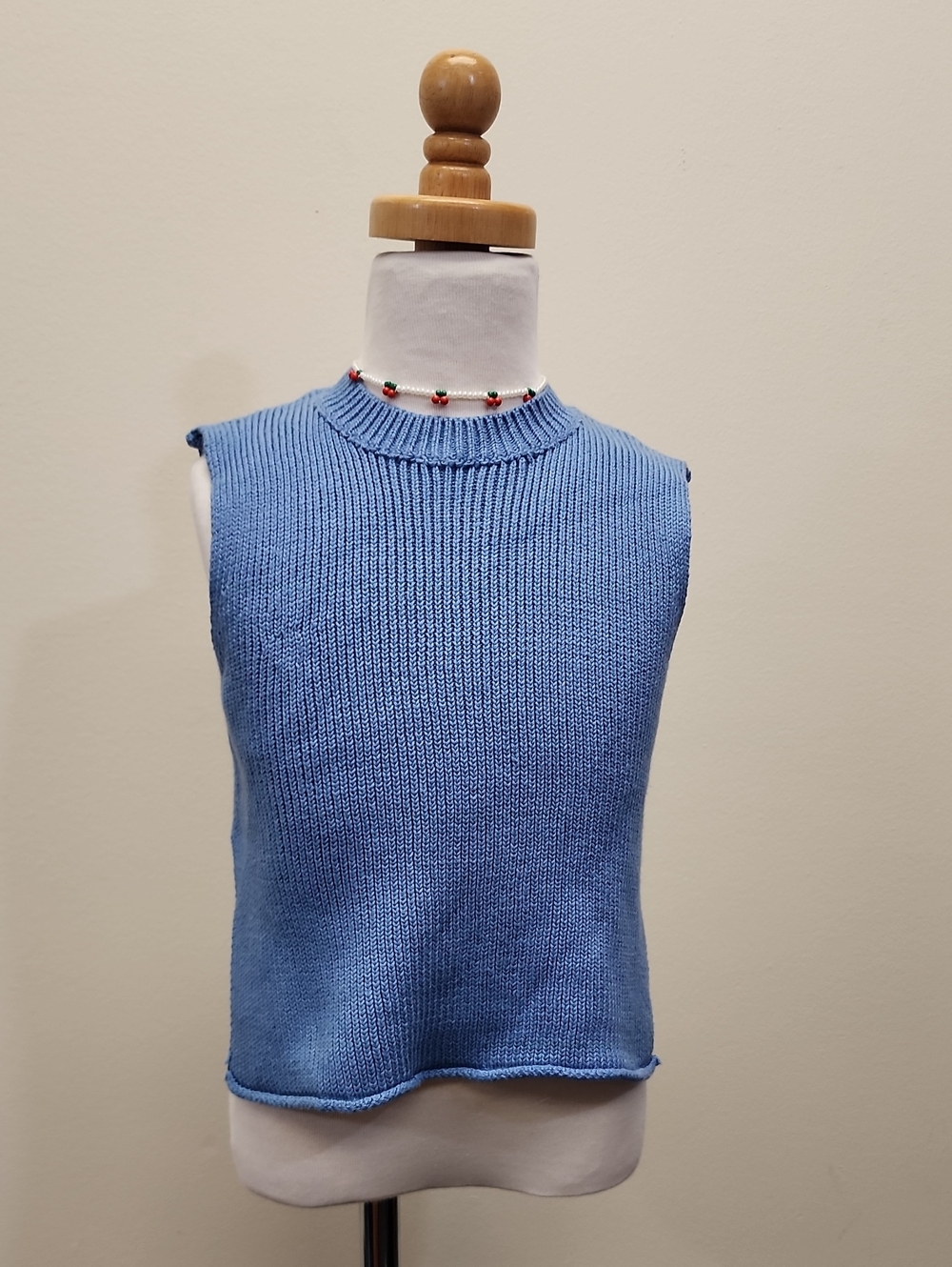 Girls Blue Knit Sweater Vest Approx Size 5T
